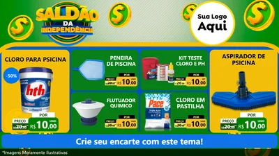 Modelo de TV para TV Horizontal com o tema Saldão da Indepêndencia para Produtos para Piscina