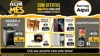Modelo de TV para TV Horizontal com o tema Fecha Mês para Móveis e Eletro