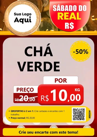 Modelo de Cartaz para Cartaz A4 Vertical com o tema Sábado do Real para Produtos Naturais