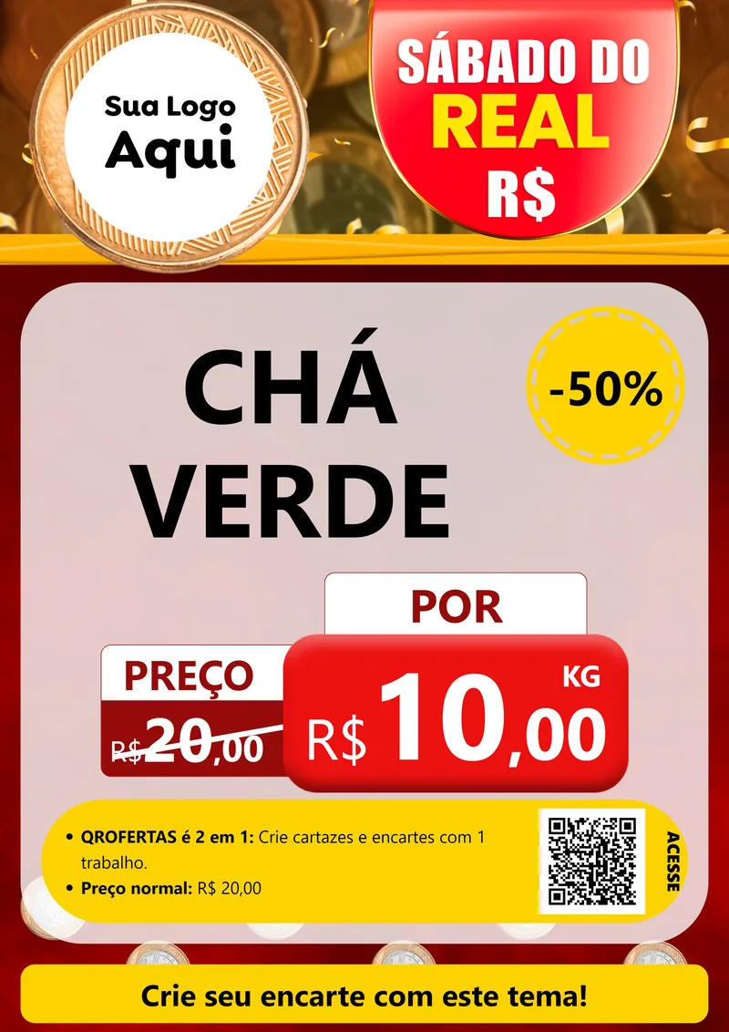 Modelo de Cartaz para Cartaz A4 Vertical com o tema Sábado do Real para Produtos Naturais