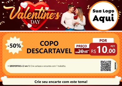 Modelo de Cartaz para Cartaz A4 Horizontal com o tema Valentine's Day para Embalagens
