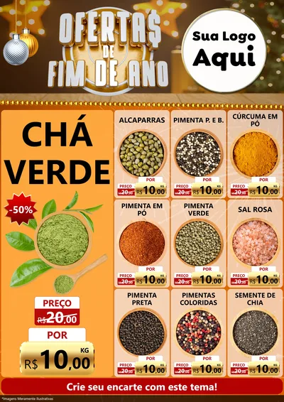 Modelo de Encarte para Encarte A4 Vertical com o tema Ofertas de Fim de Ano para Produtos Naturais