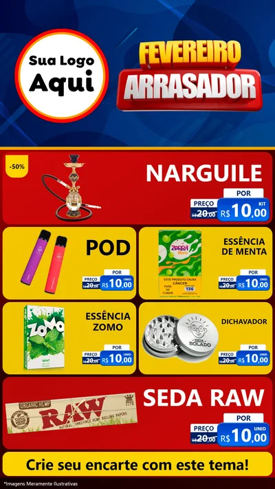 Modelo de TV para TV Vertical com o tema Fevereiro Arrasador para Tabacaria