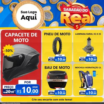 Modelo de Rede Social para Feed Facebook com o tema Sabadão do Real para Moto peças