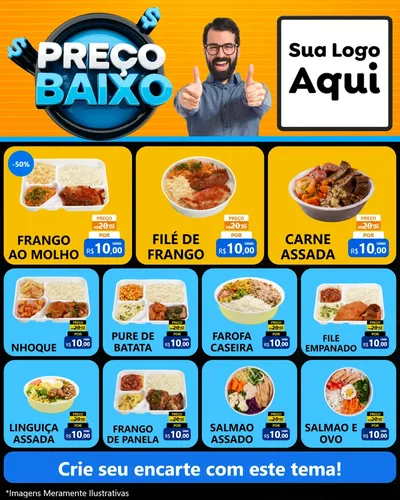 Modelo de Rede Social para Feed Instagram com o tema Preço Baixo para Restaurante