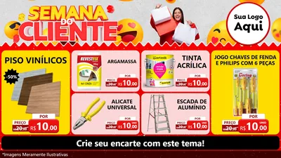 Modelo de TV para TV Horizontal com o tema Semana do Cliente para Material para Construção