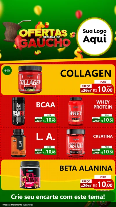 Modelo de TV para TV Vertical com o tema Ofertas Semana Do Gaúcho para Suplementos alimentares