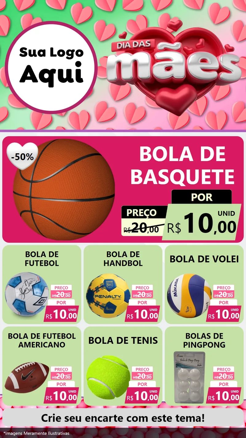 Modelo de Rede Social para Stories com o tema Dia das Mães para Artigos Esportivos