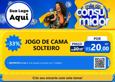 Modelo de Cartaz para Cartaz A4 Horizontal com o tema Mês do Consumidor para Cama, Mesa e Banho