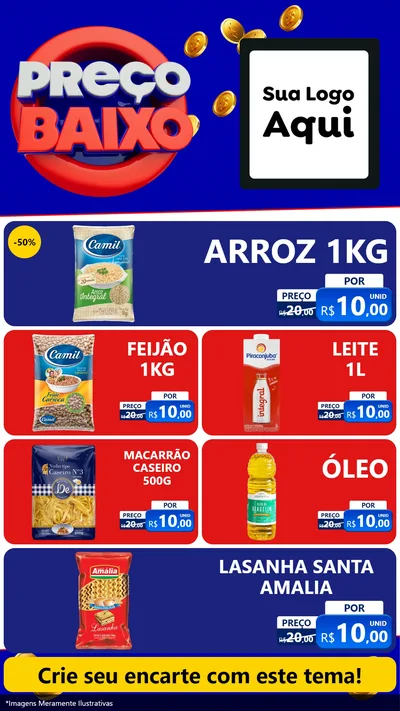 Modelo de TV para TV Vertical com o tema Preço Baixo para Supermercado
