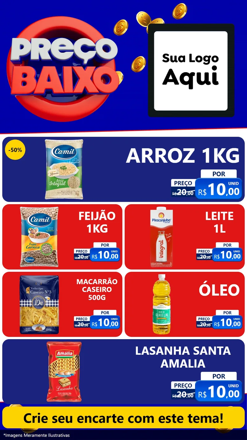 Modelo de TV para TV Vertical com o tema Preço Baixo para Supermercado
