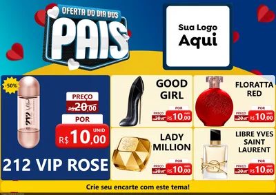 Modelo de Encarte para Encarte A4 Horizontal com o tema Oferta Do Dia Dos Pais para Perfumes