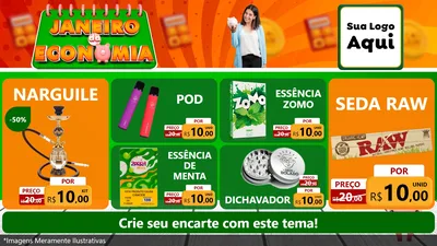 Modelo de TV para TV Horizontal com o tema Janeiro da Economia para Tabacaria