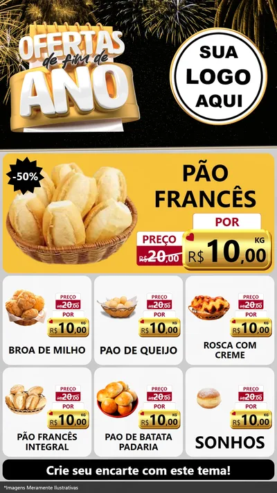 Modelo de Rede Social para Stories com o tema Ofertas de Fim de Ano para Padaria