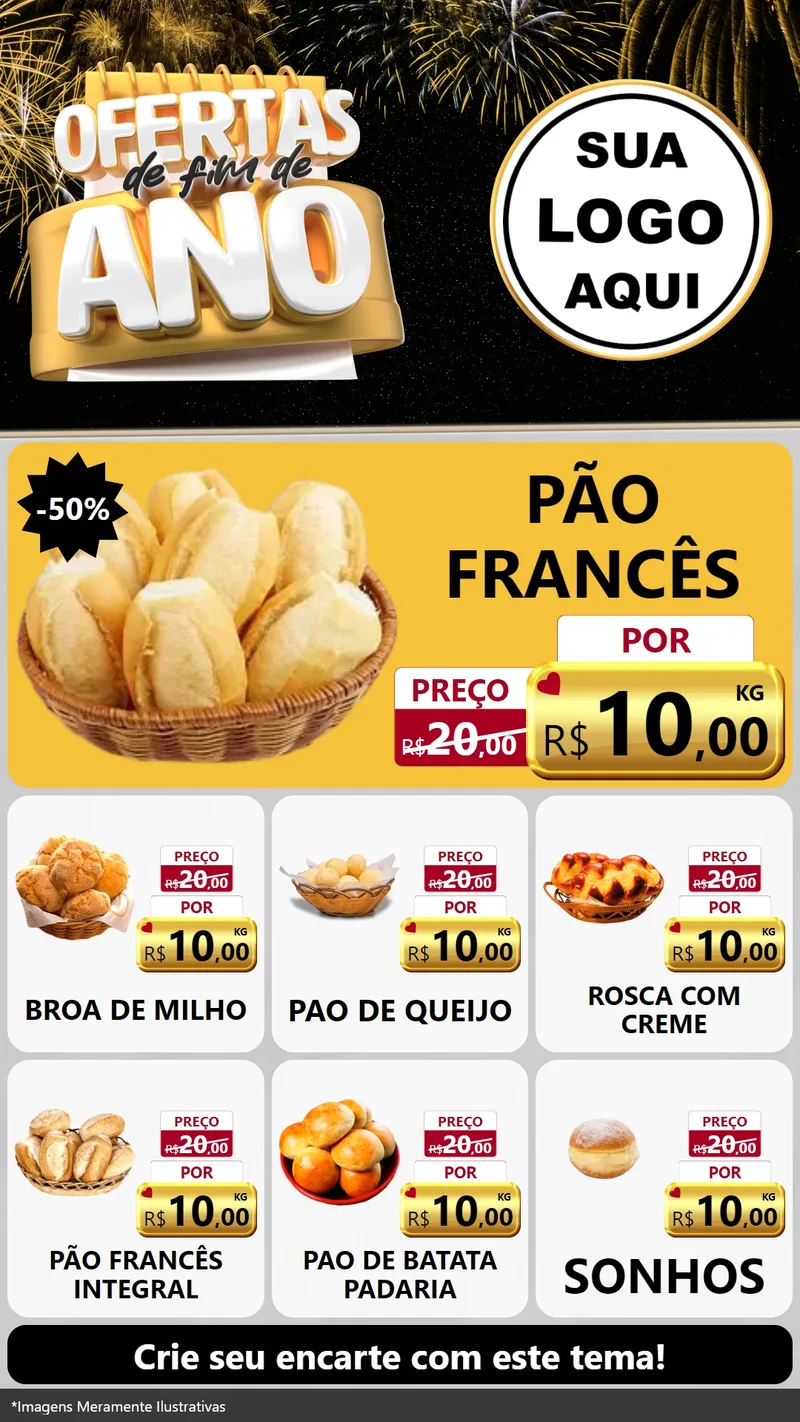 Modelo de Rede Social para Stories com o tema Ofertas de Fim de Ano para Padaria