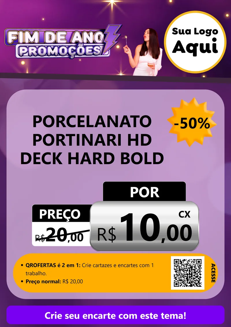 Modelo de Cartaz para Cartaz A4 Vertical com o tema Fim de Ano Promoções para Pisos e revestimentos