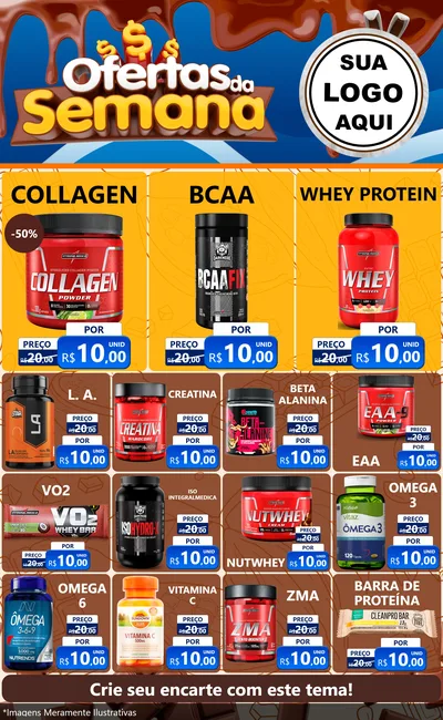 Modelo de Encarte para Encarte Grande com o tema Ofertas da Semana - Páscoa para Suplementos alimentares