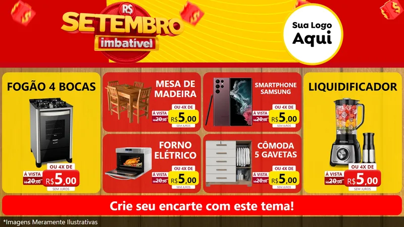 Modelo de TV para TV Horizontal com o tema Setembro Imbatível para Móveis e Eletro