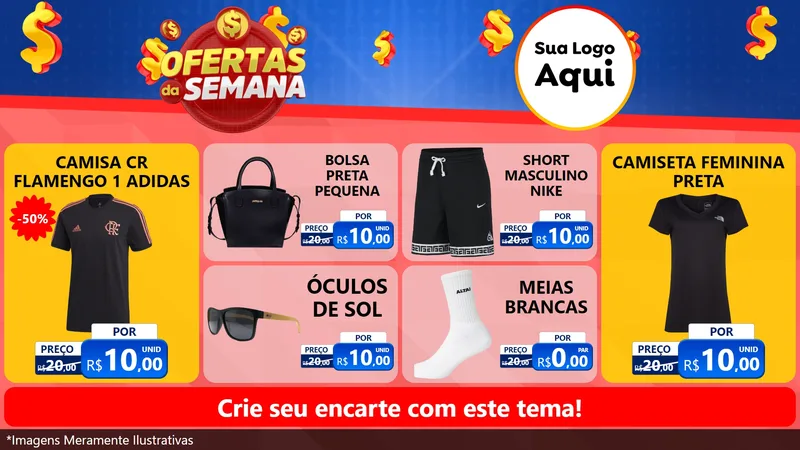 Modelo de TV para TV Horizontal com o tema Ofertas Da Semana para Roupas e acessórios