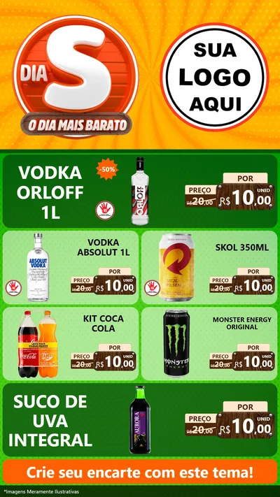 Modelo de TV para TV Vertical com o tema Dia S - O Dia Mais Barato para Distribuidora de bebidas