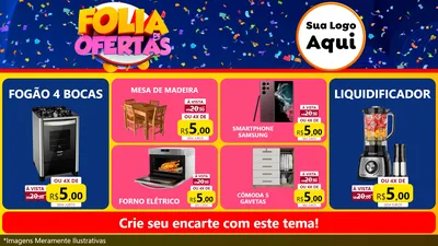 Modelo de TV para TV Horizontal com o tema Folia de Ofertas para Móveis e Eletro
