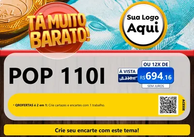 Modelo de Cartaz para Cartaz A4 Horizontal com o tema Está Muito Barato para Concessionaria de Motos