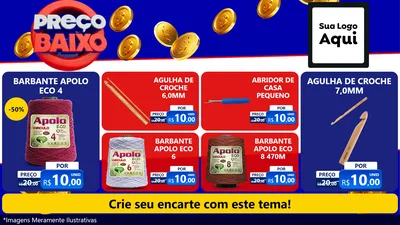 Modelo de TV para TV Horizontal com o tema Preço Baixo para Armarinho e Aviamentos
