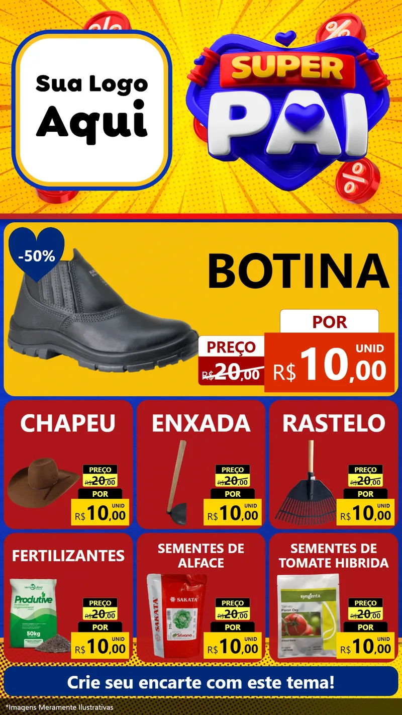 Modelo de Rede Social para Stories com o tema Super Pai para Agropecuária