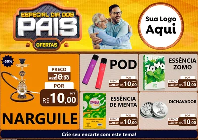 Modelo de Encarte para Encarte A4 Horizontal com o tema Especial Dia dos Pais para Tabacaria