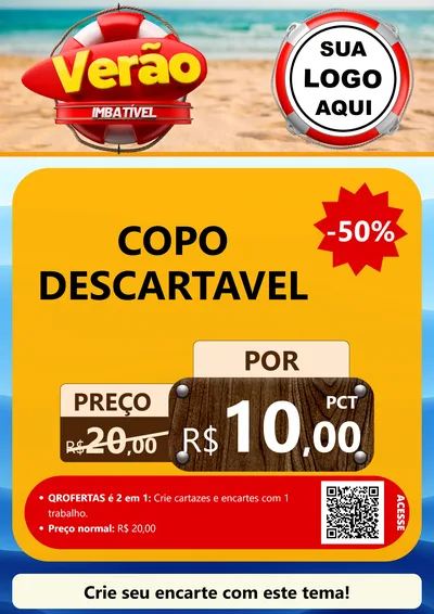 Modelo de Cartaz para Cartaz A4 Vertical com o tema Verão Imbatível para Embalagens