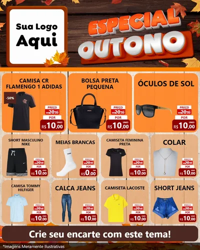 Modelo de Rede Social para Feed Instagram com o tema Especial Outono para Roupas e acessórios