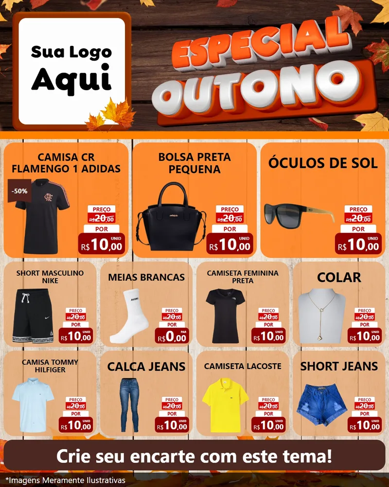 Modelo de Rede Social para Feed Instagram com o tema Especial Outono para Roupas e acessórios