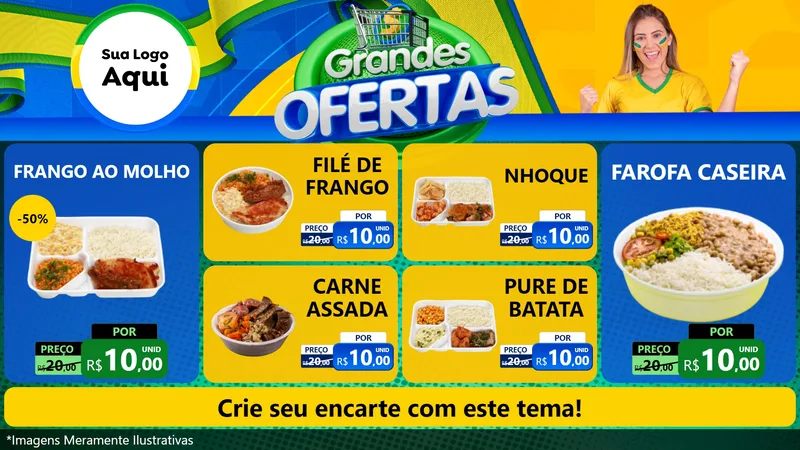 Modelo de TV para TV Horizontal com o tema Grandes Ofertas para Restaurante