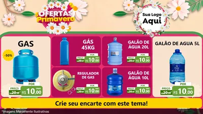 Modelo de TV para TV Horizontal com o tema Ofertas de Primavera para Água e gás