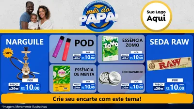 Modelo de TV para TV Horizontal com o tema Ofertas Imperdíveis Mês Do Papai para Tabacaria