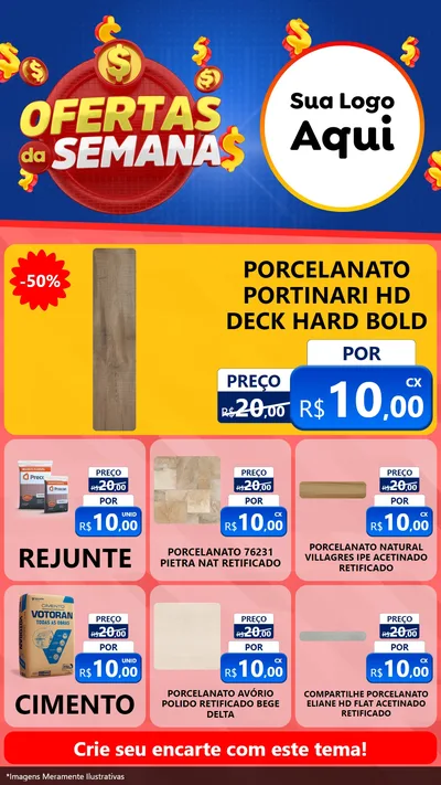 Modelo de Rede Social para Stories com o tema Ofertas Da Semana para Pisos e revestimentos