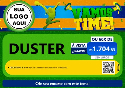 Modelo de Cartaz para Cartaz A4 Horizontal com o tema Vamos Time! para Concessionaria de Carros