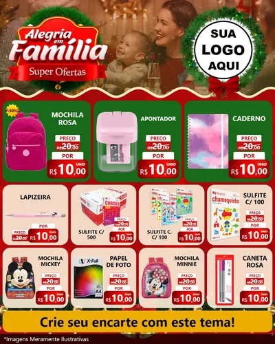 Modelo de Rede Social para Feed Instagram com o tema Alegria Em Família - Super Ofertas para Papelaria