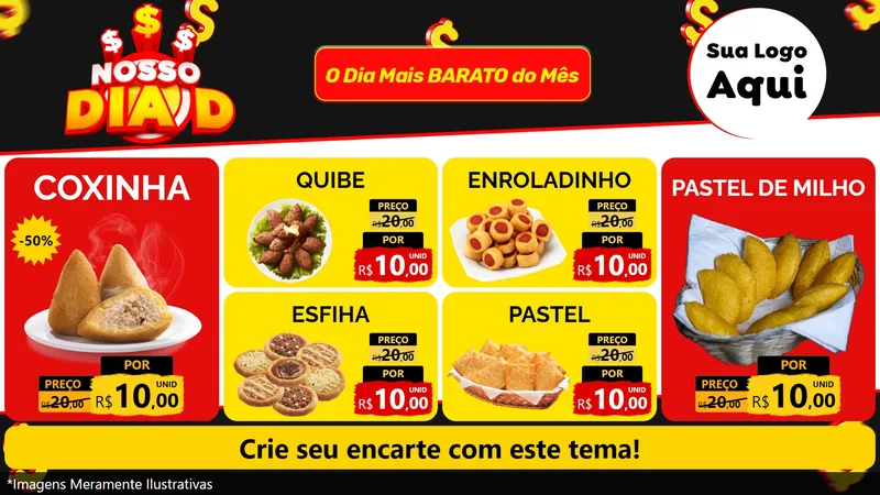 Modelo de TV para TV Horizontal com o tema Nosso Dia D para Salgadaria
