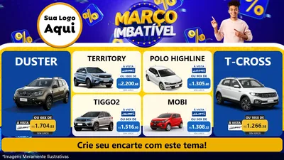 Modelo de TV para TV Horizontal com o tema Março Imbatível para Concessionaria de Carros