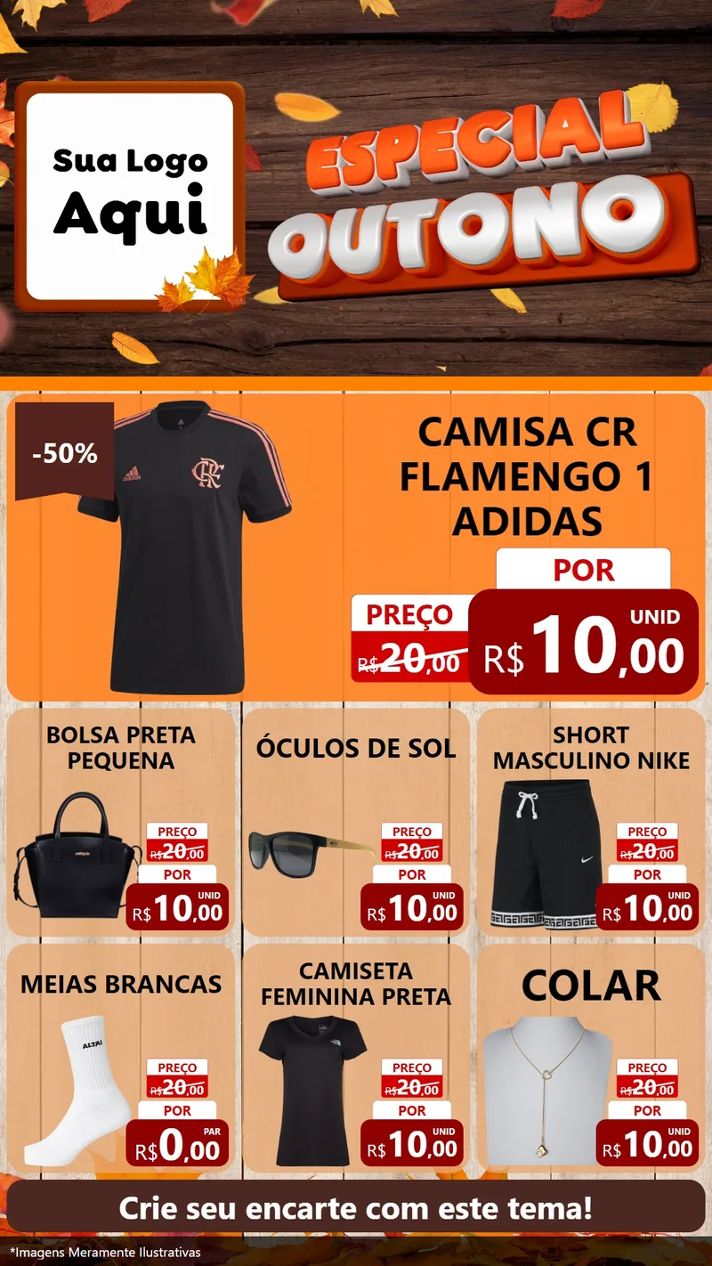 Modelo de Rede Social para Stories com o tema Especial Outono para Roupas e acessórios