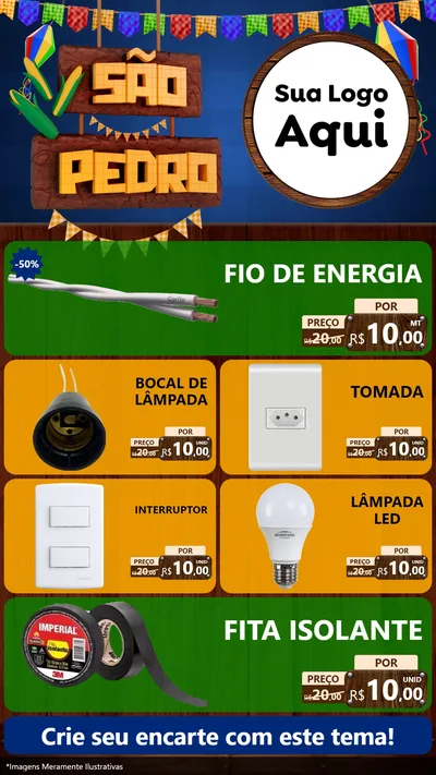 Modelo de TV para TV Vertical com o tema São Pedro para Materiais Elétricos