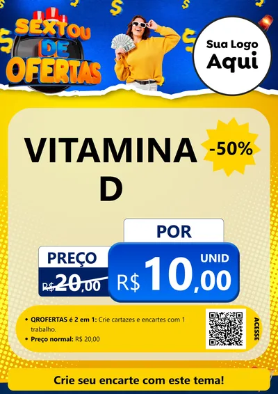 Modelo de Cartaz para Cartaz A4 Vertical com o tema Sextou de Ofertas para Farmácia