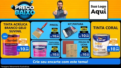 Modelo de TV para TV Horizontal com o tema Preço Baixo para Tintas e Ferramentas