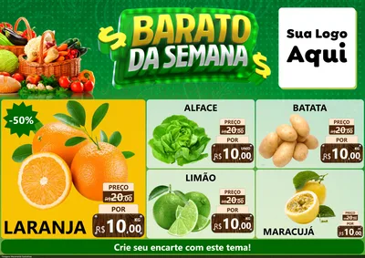 Modelo de Encarte para Encarte A4 Horizontal com o tema Barato da Semana para Hortifrúti