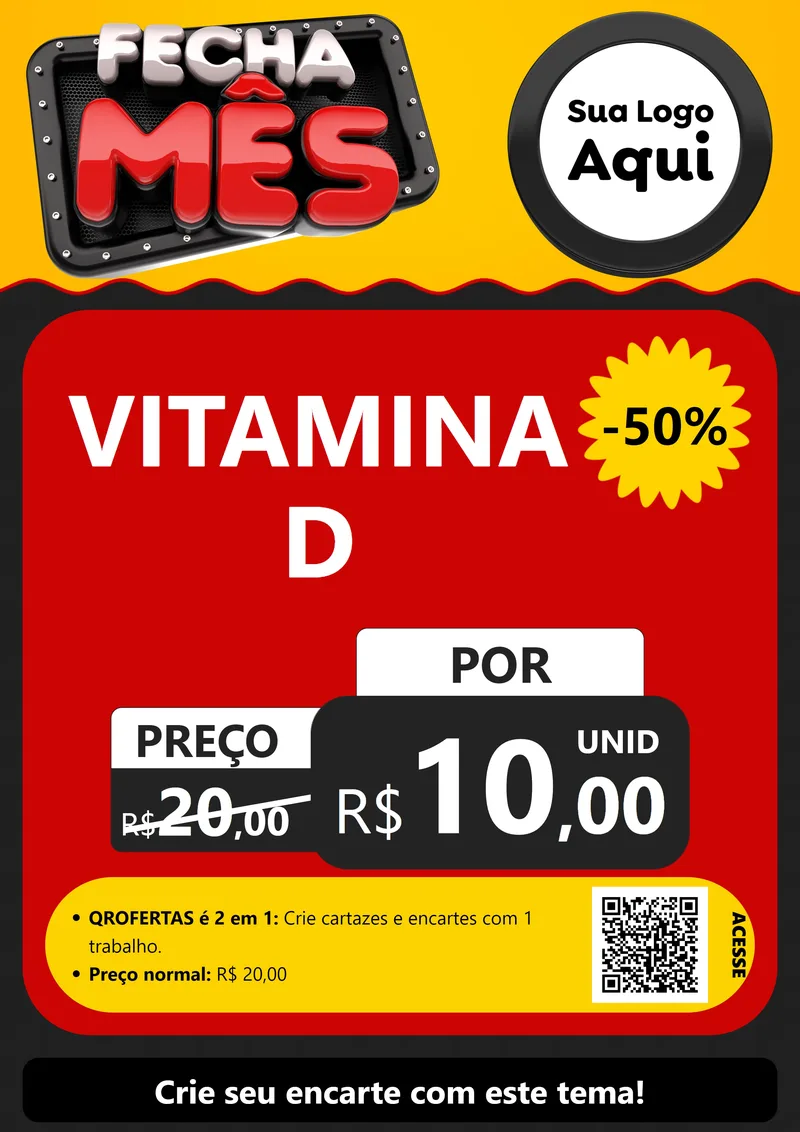 Modelo de Cartaz para Cartaz A4 Vertical com o tema Fecha Mês para Farmácia