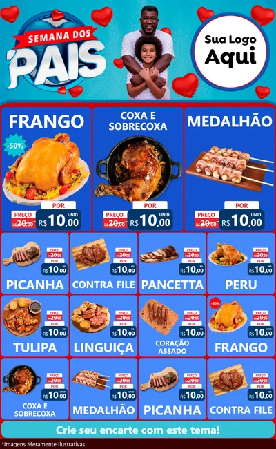 Modelo de Encarte para Encarte Grande com o tema Semana Dos Pais para Assados