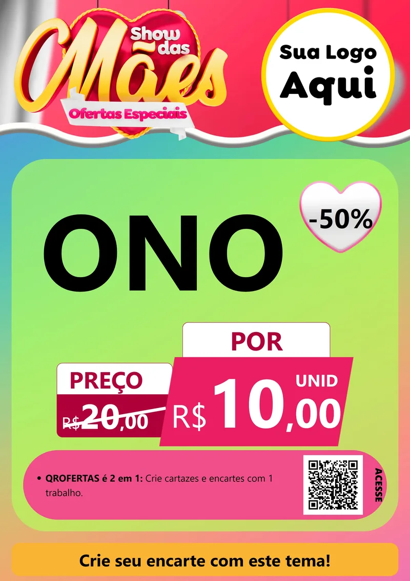Modelo de Cartaz para Cartaz A4 Vertical com o tema Show das Mães - Ofertas Especiais para Óticas
