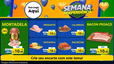 Modelo de TV para TV Horizontal com o tema Semana da Independência para Frios e Laticínios