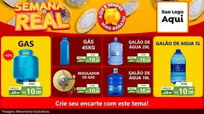 Modelo de TV para TV Horizontal com o tema Semana do Real para Água e gás